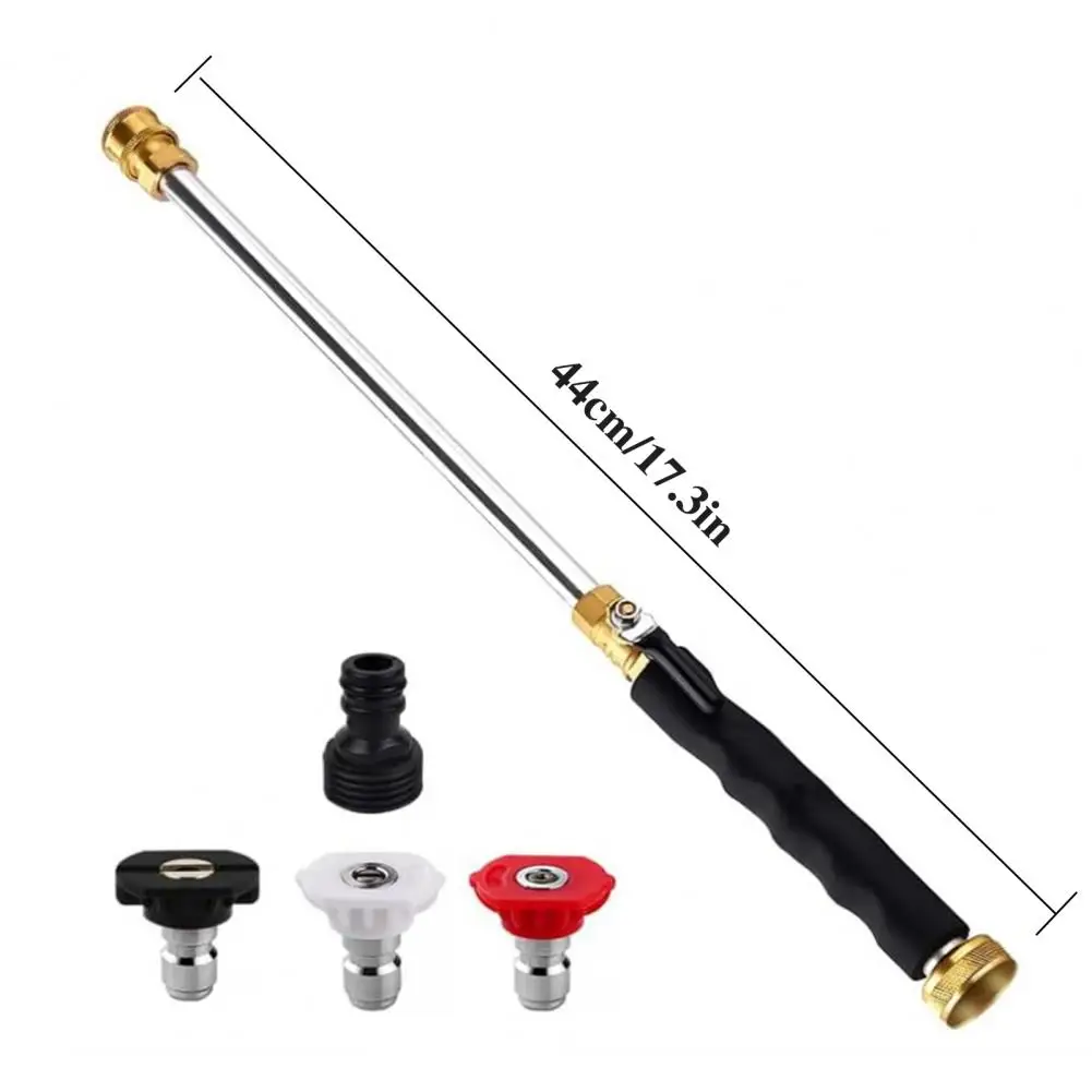 High-pressure Water Flow Nozzle Garden Hose Wand with Interchangeable Nozzles High Pressure Washer Tool Non-slip for Outdoor
