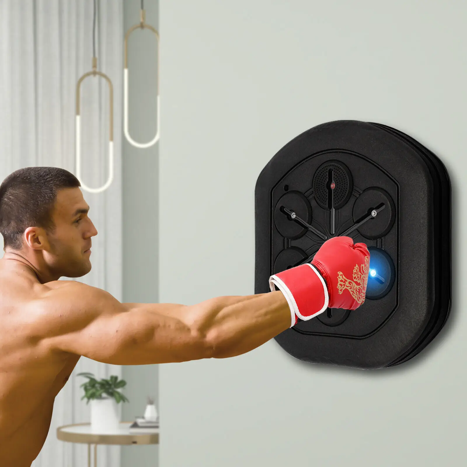 

Music Boxing Machine Wall-Mounted Target Punching Bag-Enhance Reaction Time and Stress Relief with Interactive Music Features