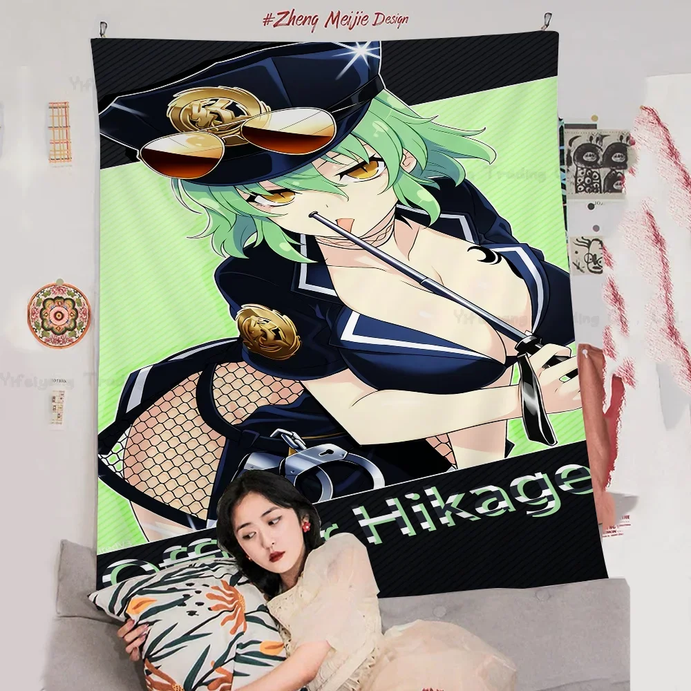 Senran Kagura Hikage Colorful Tapestry Wall Hanging Hanging Tarot Hippie Wall Rugs Dorm Home Decor