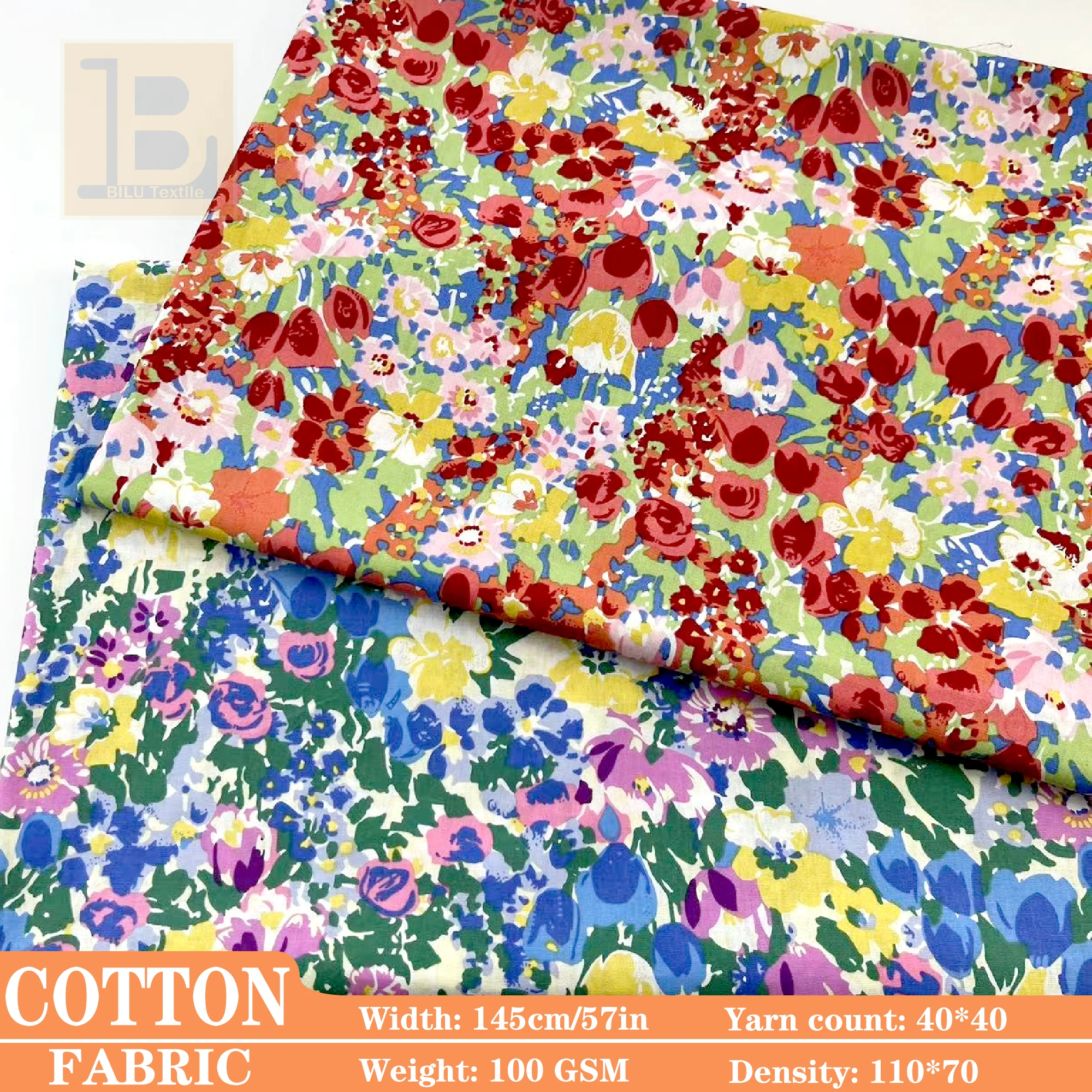 

Ткань из 100% чистого хлопка — хлопчатобумажная ткань с цветочным принтом в стиле 40 лет для платьев, детской одежды и моды «сделай сам» (от метров)