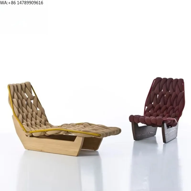 

Универсальное уличное кресло в современном стиле для отелей, садов и патио, с деревянным каркасом и плетеным веревочным сиденьем, для отдыха и релаксации