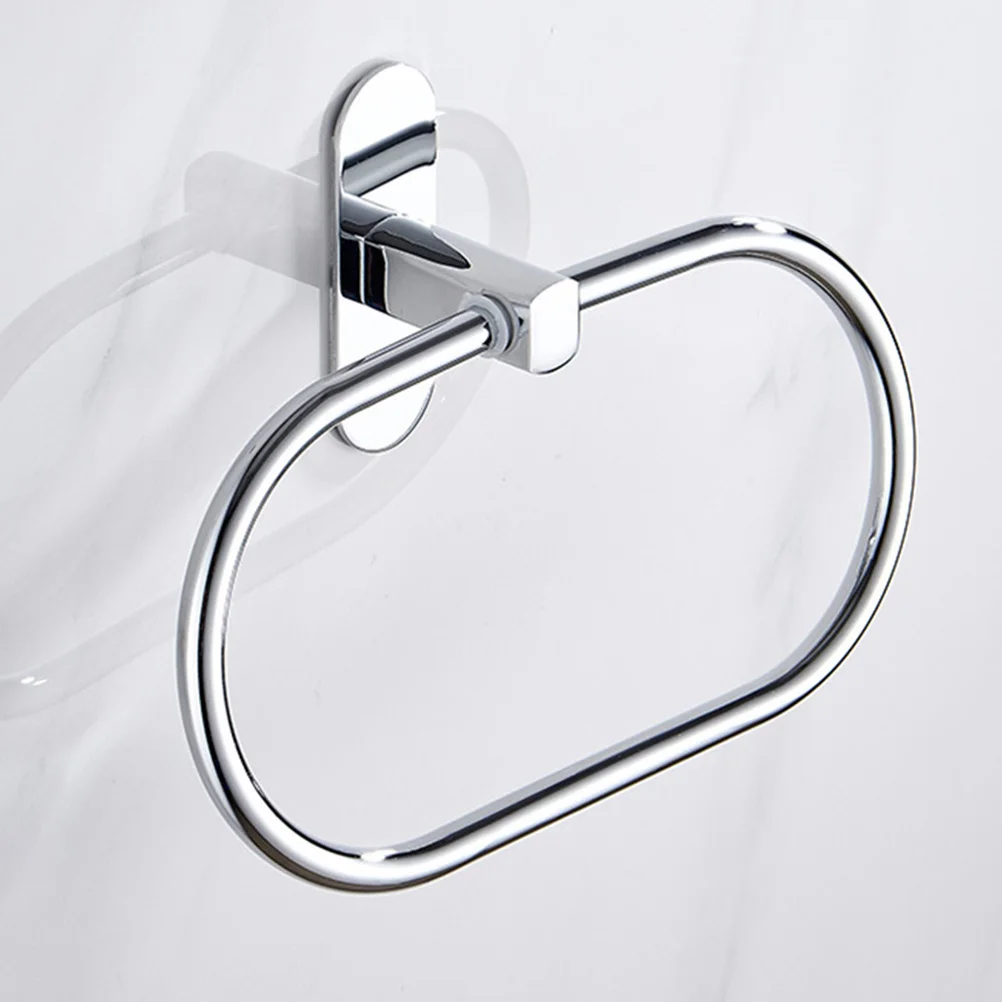 

Punch-Free Towel Rack Waterproof Rustproof Wall Mounted Single Towel Shelf Bathroom Hanging Holder Modern Style