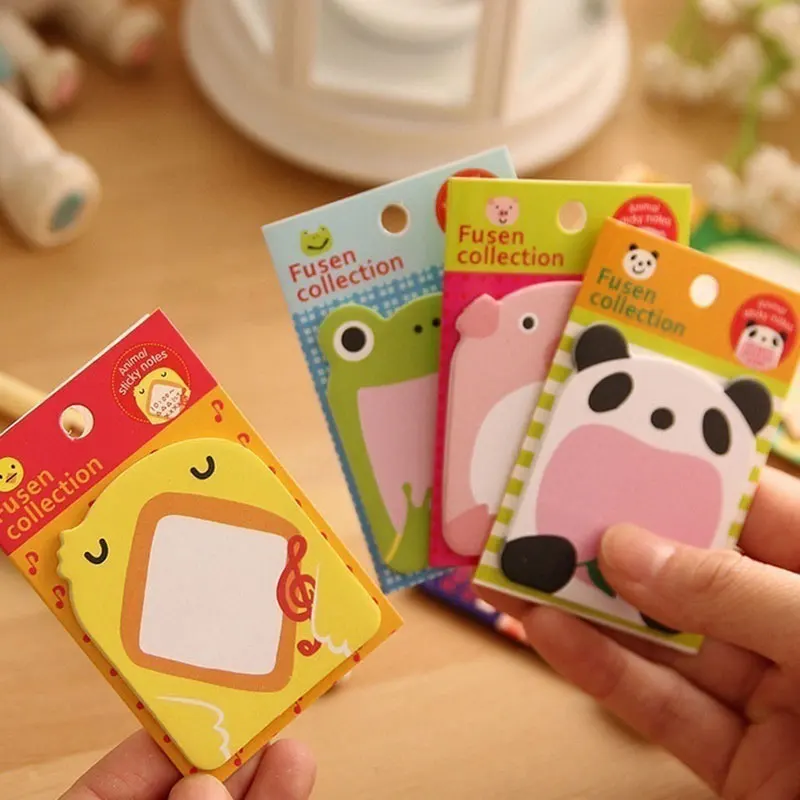 Cute Cartoon Animal Note Pad Portable Stickable Student Message Paper Convenience Stickers