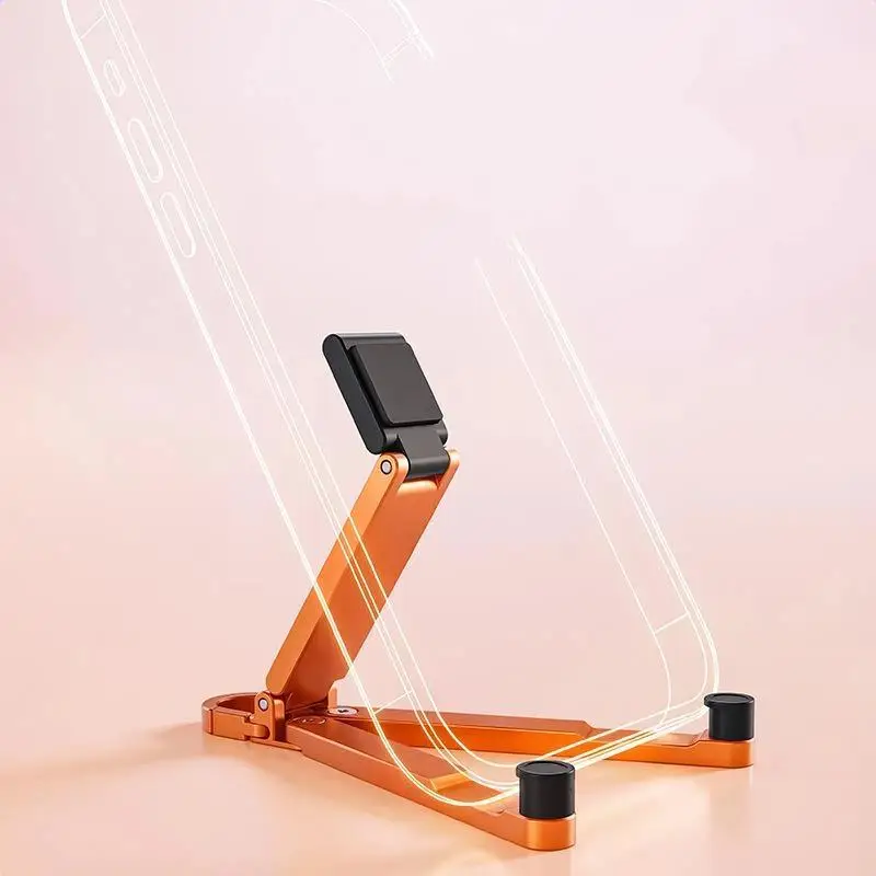 Foldable Mini Keychain Phone Stand Multi Angle Adjustable Hands Free Holder For Desk Travel Mobile Phone Support Supply view 3