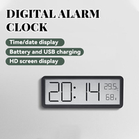 Digital Alarm Clock LCD Display Multifunctional Temperature Humidity Alarm Clock Ultra Thin Electronic Clock Room Home Decor