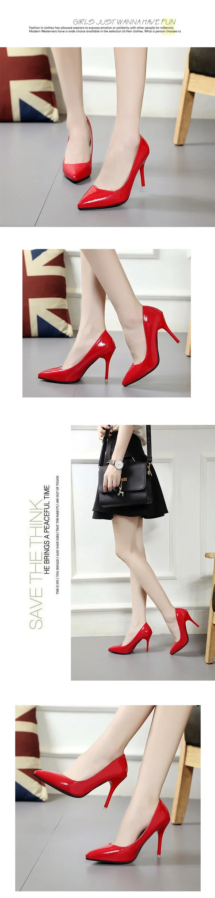 Spitze Pumps aus Lackleder für Damen, Rote Hochzeitsschuhe mit 8 cm Hohem Absatz, Elegante Brautschuhe – Detail 9