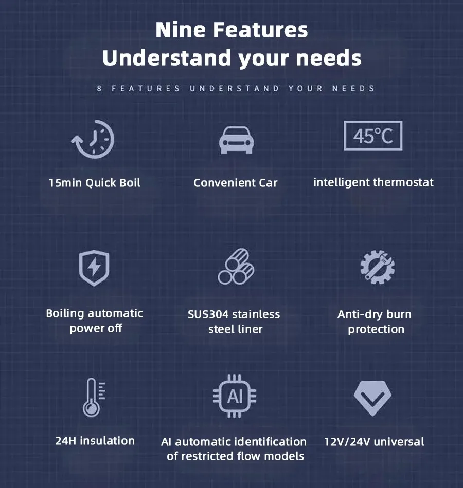 500 ml Wasserkocher Tragbare Auto Heizung Tasse 12 V/24 V Touchscreen Intelligente Temperatur Einstellung Reise thermische Wasserkocher