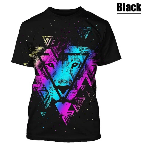 

Новая модная футболка с 3D принтом льва и тигра, забавные топы унисекс с короткими рукавами, футболка