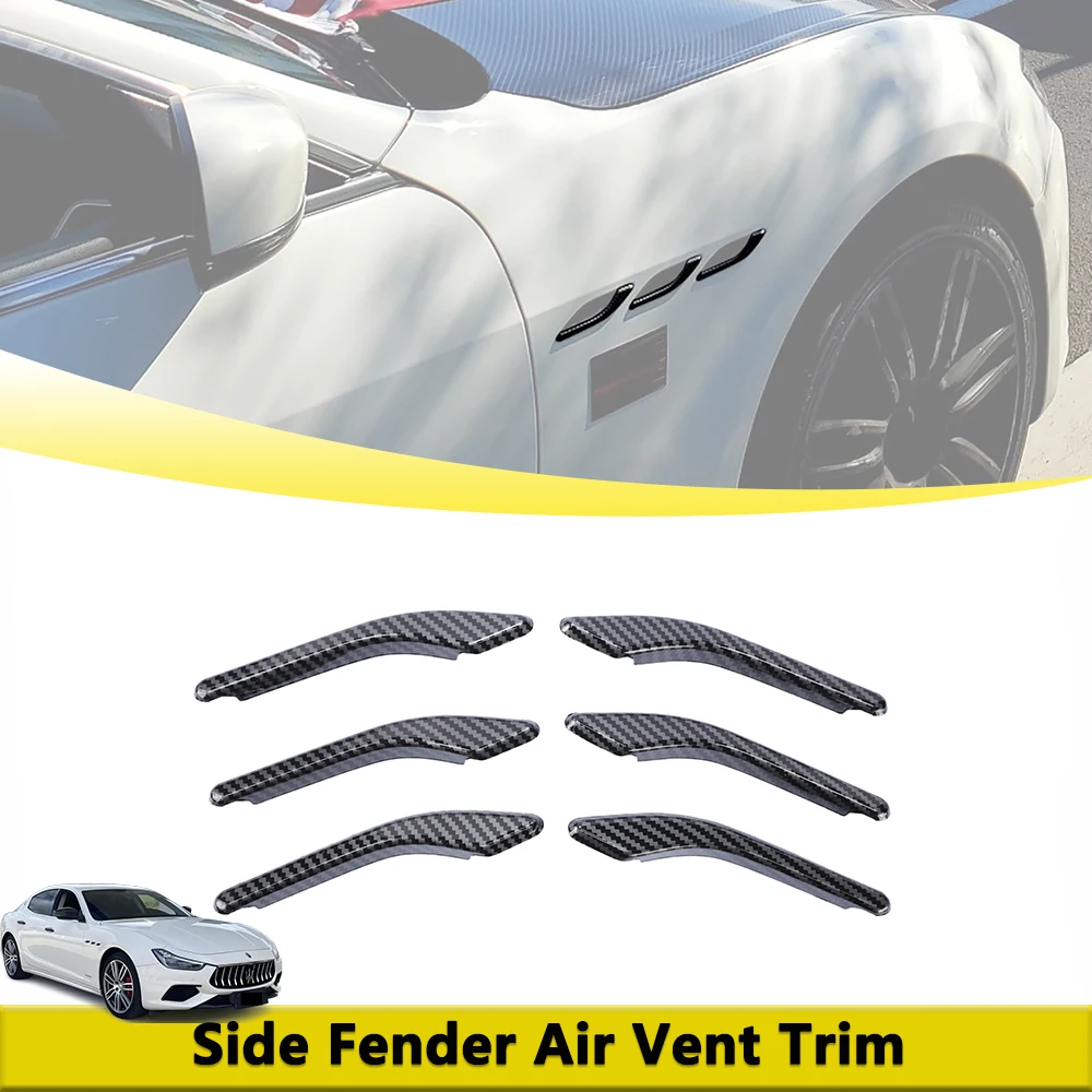 

Side Fender Air Vent Trim Decoration for Maserati Ghibli 2014 2015 2016-2021 Carbon Fiber Exterior Car Styling Accessories ABS