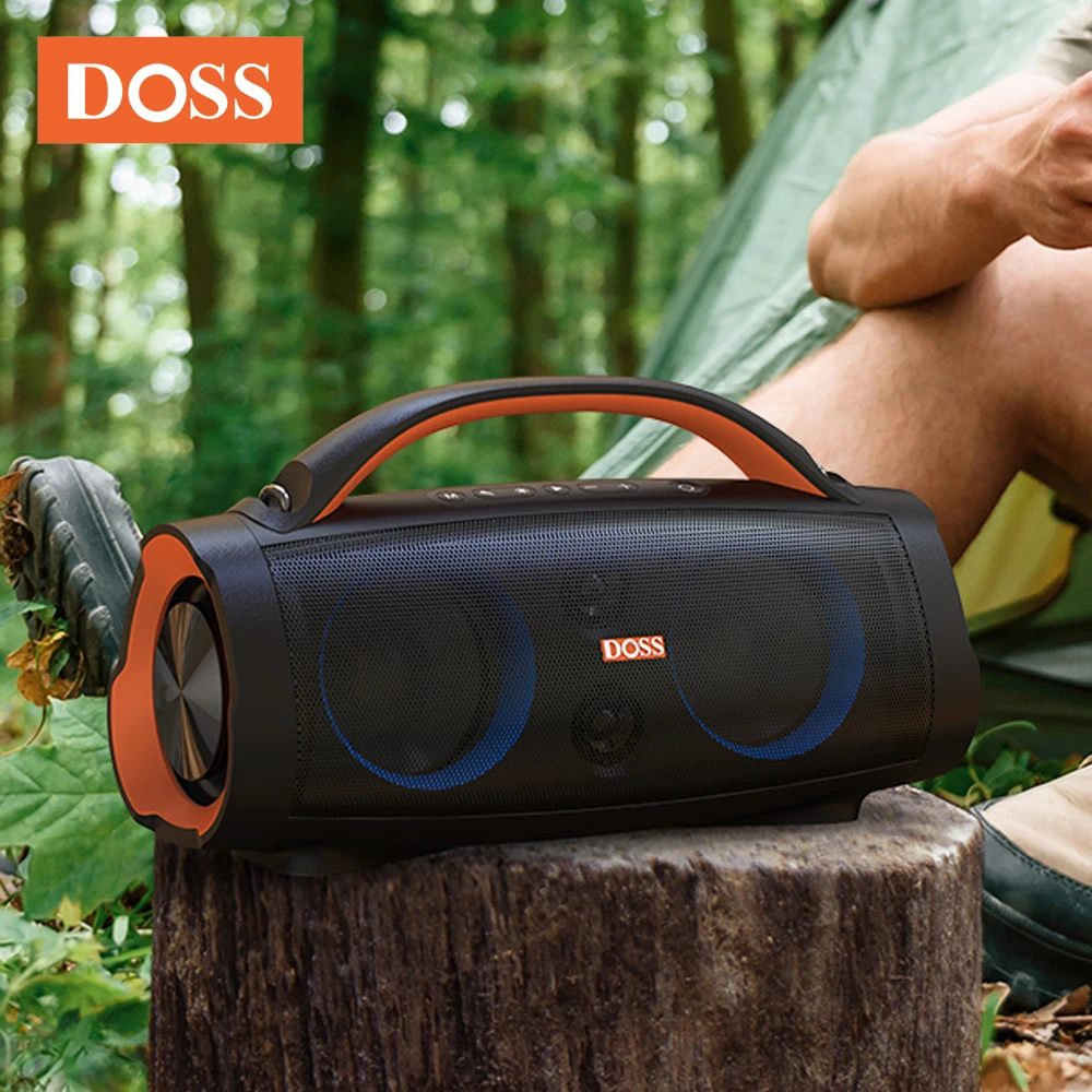 DOSS Outdoor Bluetooth Speaker Wireless Pairing TWS Powerful 100W Stereo Bass Subwoofer Sound Box Waterproof Portable Speakers