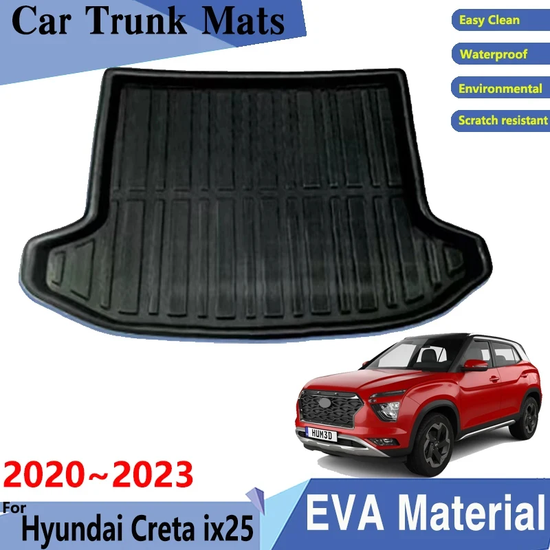 

Car Trunk Mats 3D EVA Material for Hyundai Creta ix25 SU2 2020 2021 2022 2023 Rear Cargo Tray Trunk Mat Rear Pads Accessories