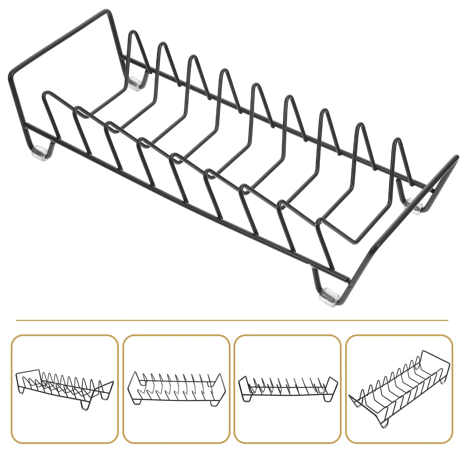 

Bowl Drainage Rack Premium Carbon Steel Heavy Duty Kitchen Plate Organizer Dishes Pans Trays Storage Multi-Function