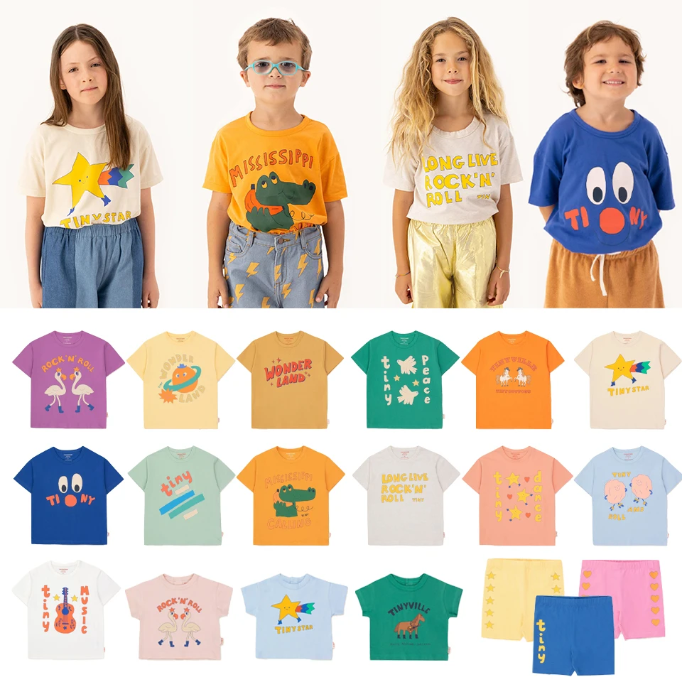 TC New 2025 Children's Summer Fashion Boys Girls Cute Printed T-shirt Short Sleeved Shorts Set Baby Soft Romper Kid Cotton Tops