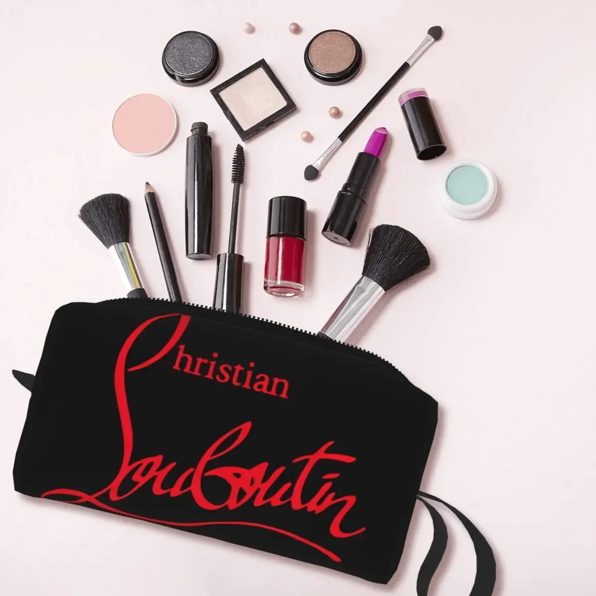 Bolsa de maquillaje con logotipo de Christians a la moda, bolsa con cierre, bolsa de cosméticos, artículos de tocador de viaje, pequeña bolsa de