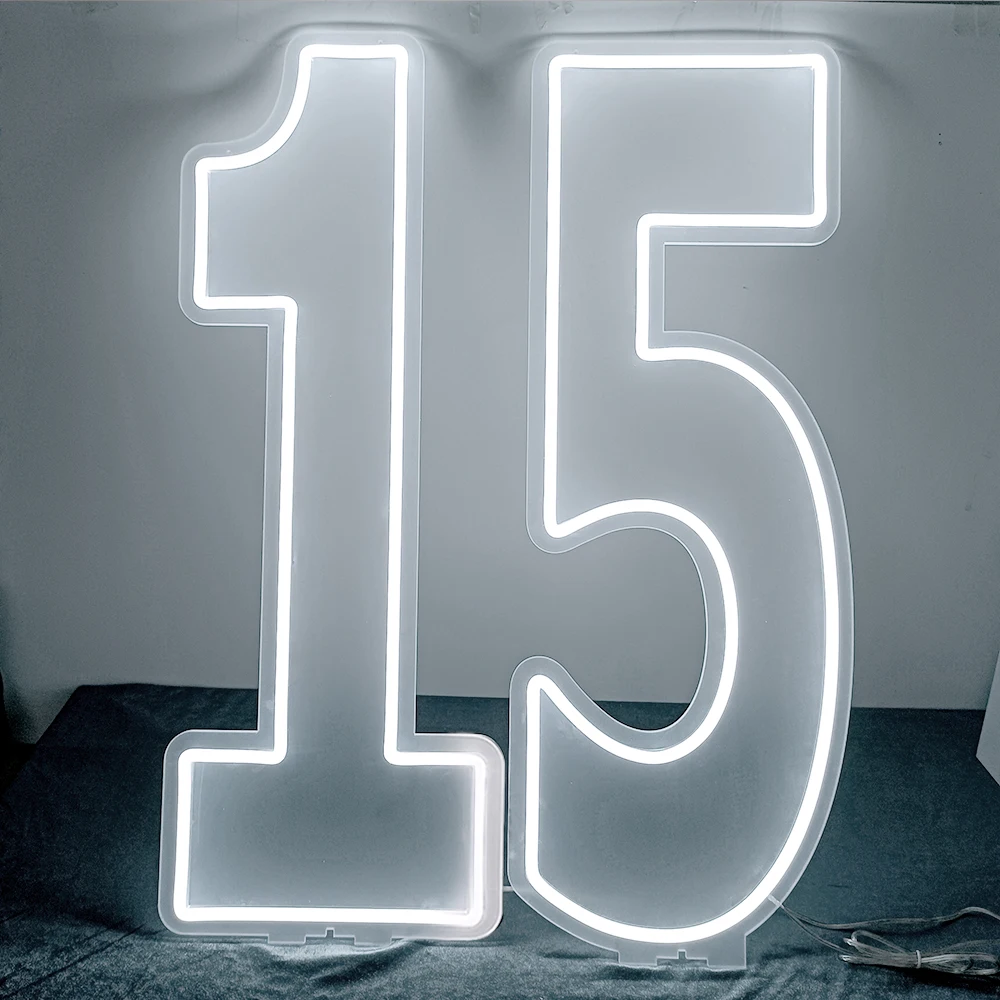 Numbers Neon Sign Used in Birthday Party Celebration Events Decor 30 Inches Free  Standing Dimmable LED Number Lights