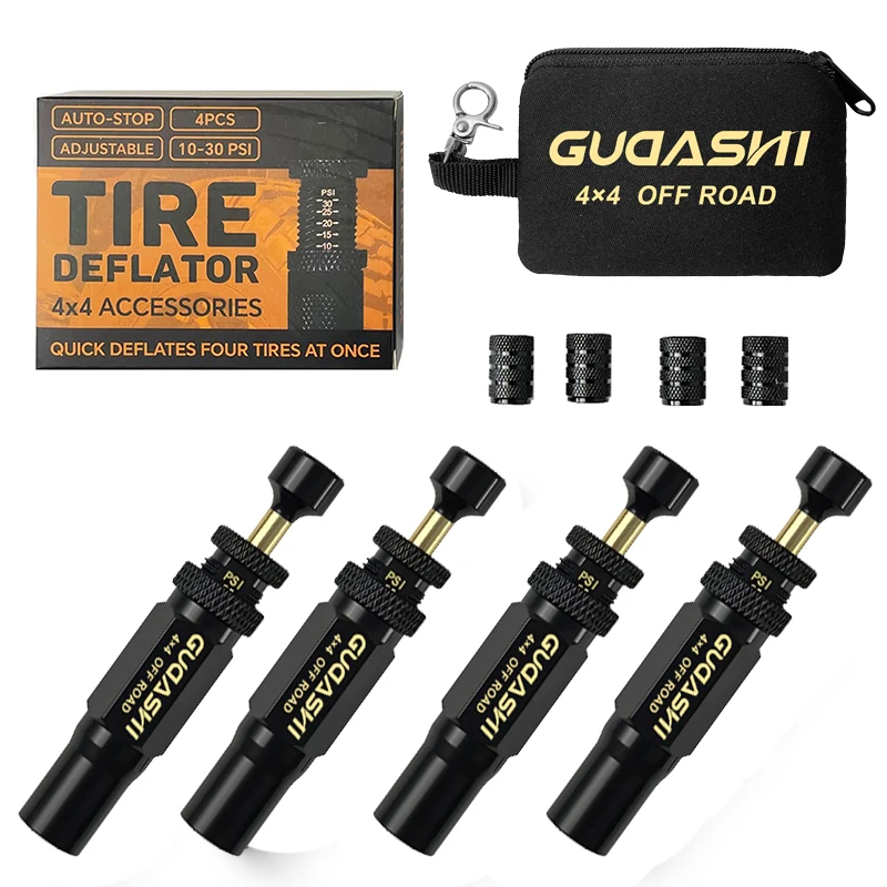 

Automatic Tire Deflator 4 Pieces Tire Deflation Valve Portable Car Adventure Gear Vent Valve For Vehicles Bike Truck Maintenance