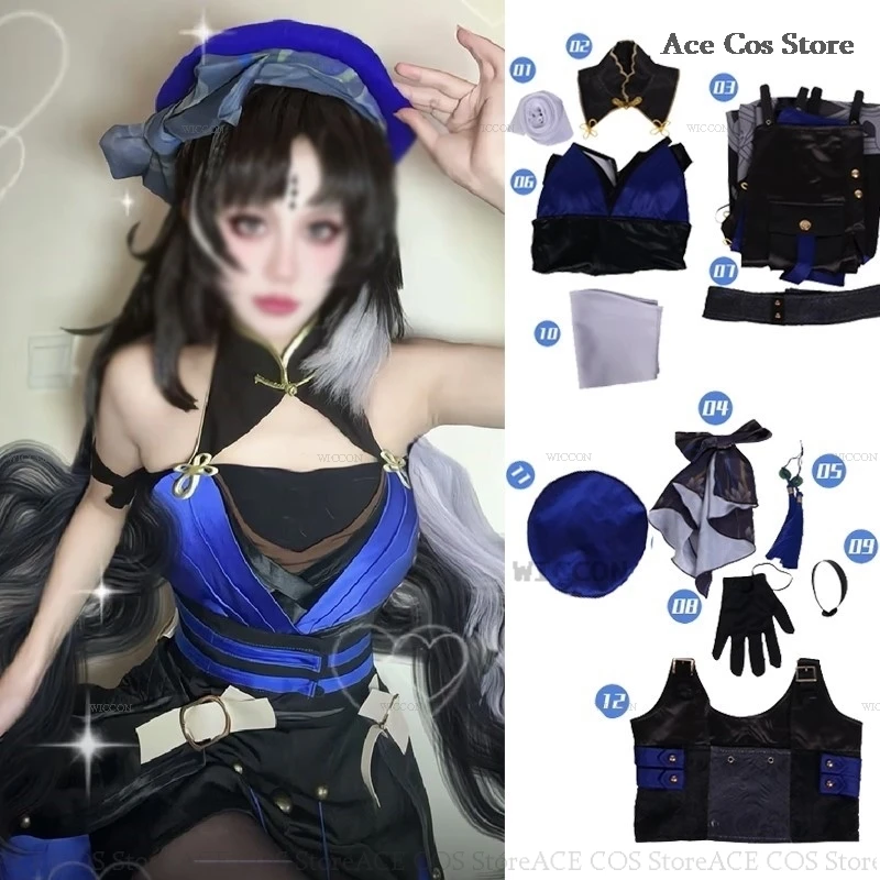 Wuthering Waves Yangyang Yang yang Cosplay Costume Wig Anime Game Event Halloween Female Outfit Adult Girls Sexy Outfit 2024 New