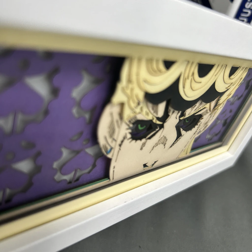 Paper Cut Light Box Anime Jojo\'s Bizarre Adventure Giorno Room Decorations For Girls Manga Table Lamp Led Mood Light For Bedroom