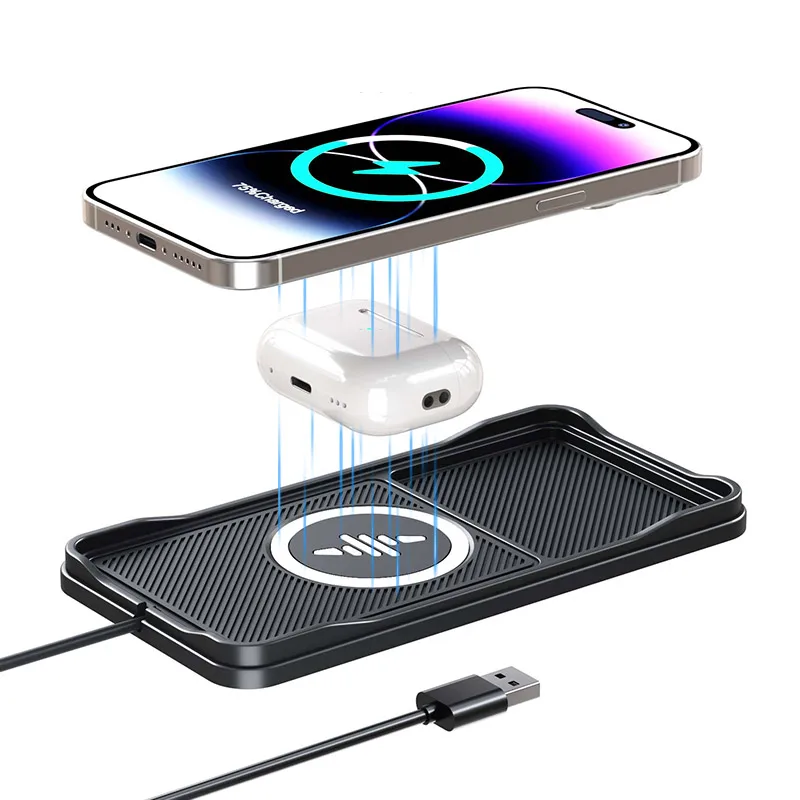 

Автомобильное беспроводное зарядное устройство, USB-кабель для iPhone 17, 16, 15, 14, 13, 12, Pro Max, Samsung S25 S24, Xiaomi 17 Pro Max, станция быстрой зарядки