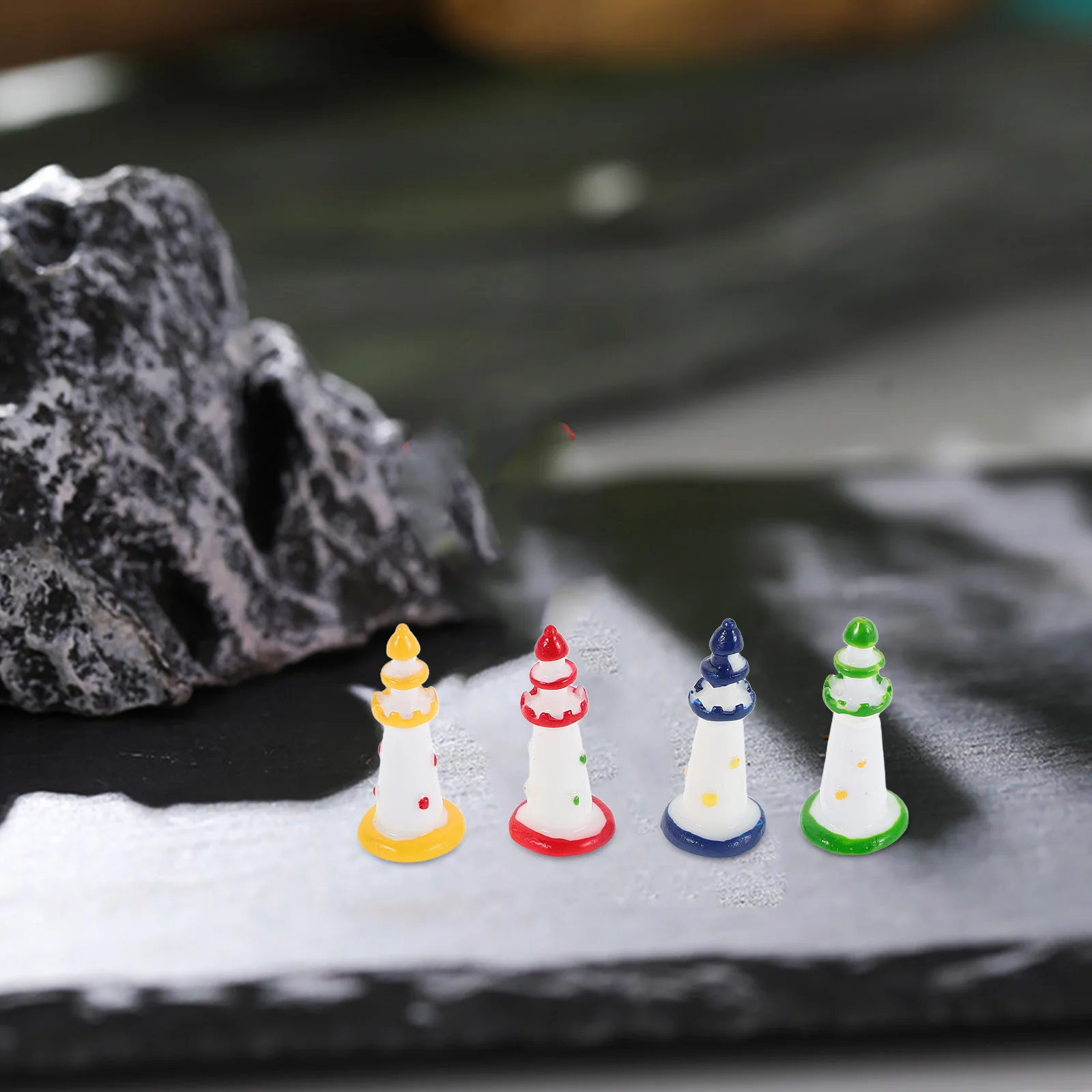 

12 Pcs Micro Landscape Lighthouse Ornaments Coastal Aquarium Decor Figurines Home The Fish Tank Beach