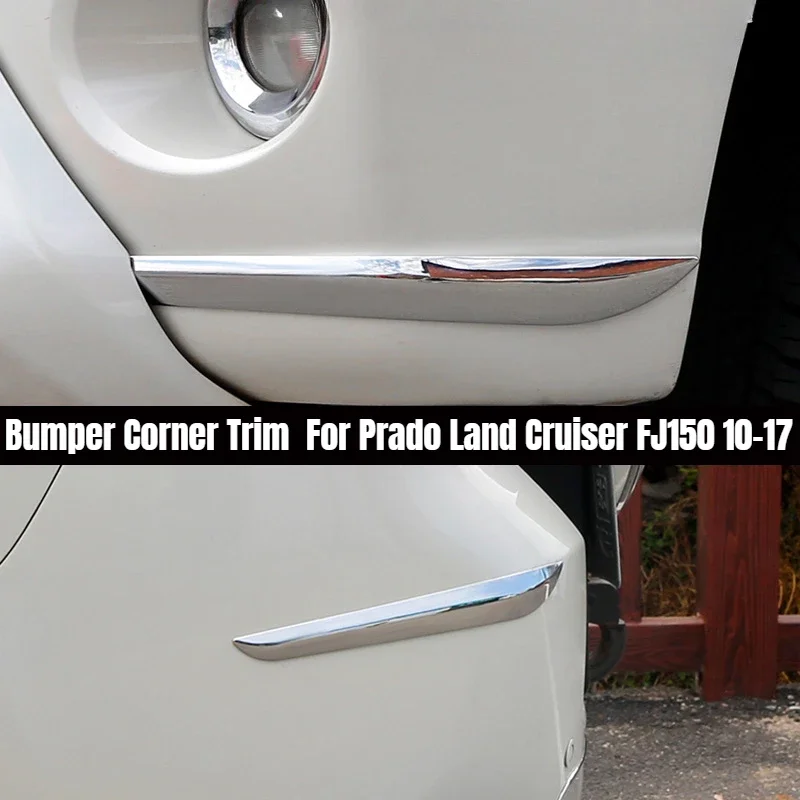 For Toyota Land Cruiser 150 Prado LC150 FJ150 2010-2017 ABS Chrome Front Corner Trim Bumper Guard Styling Accessory