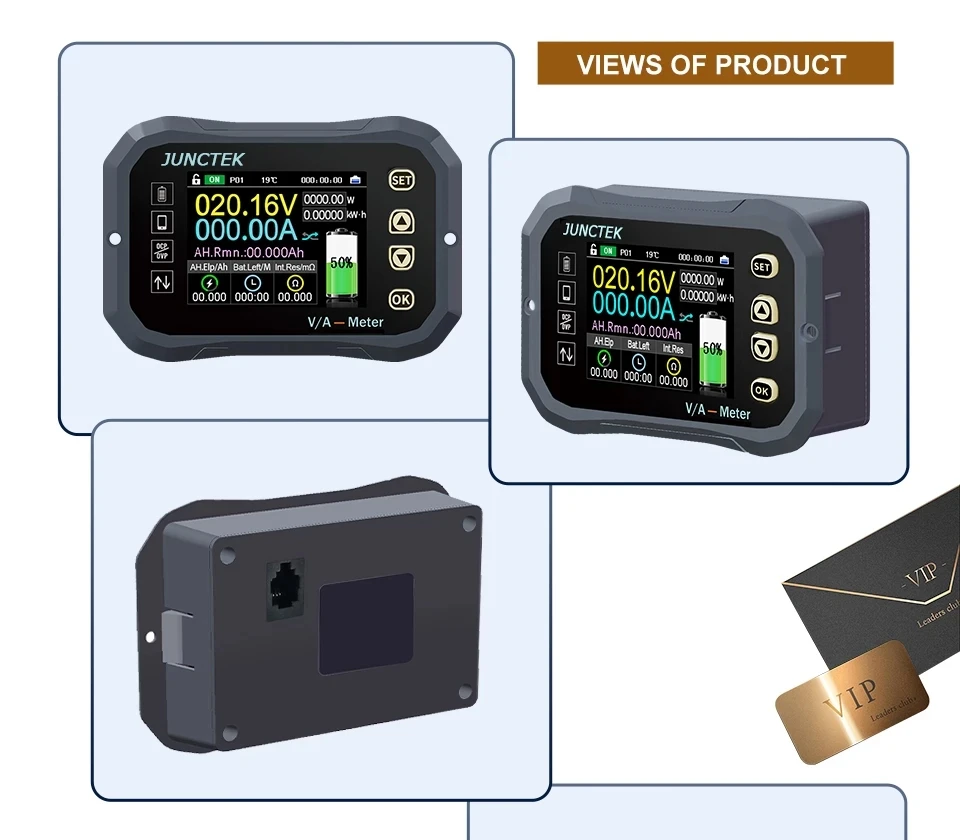 KG-F 120V 600A Coulomb Meter Voltage Current Power Battery Charging Discharging Monitor Tester LCD Bluetooth APP Phone Control