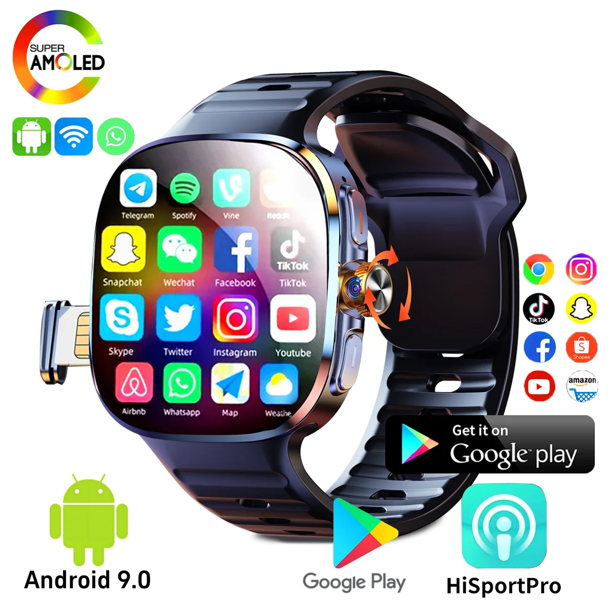 M99 Смарт-часы 4G Android 9.0 OS 1990Mah NFC 466*466 Пульсометр 1,95 дюйма Большой экран GPS WIFI Смарт-часы для мужчин Женщин Подарок M99 Смарт-часы 4G Android 9.0 OS 1990Mah NFC 466*466 Пульсометр 1,95 дюйма Большой экран GPS WIFI Смарт-часы для мужчин Женщин Подарок