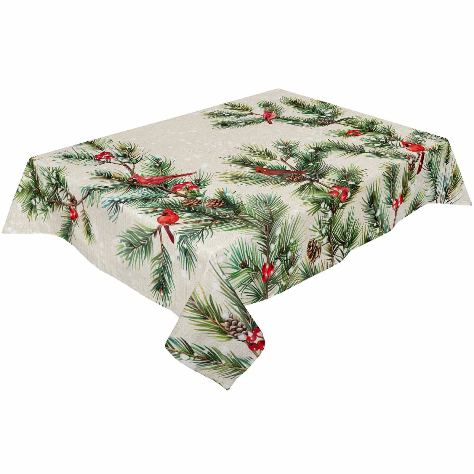 Christmas Pine Needle Jam Tablecloths Waterproof Kitchen Coffee Table For Living Room Home Decor Dining Table