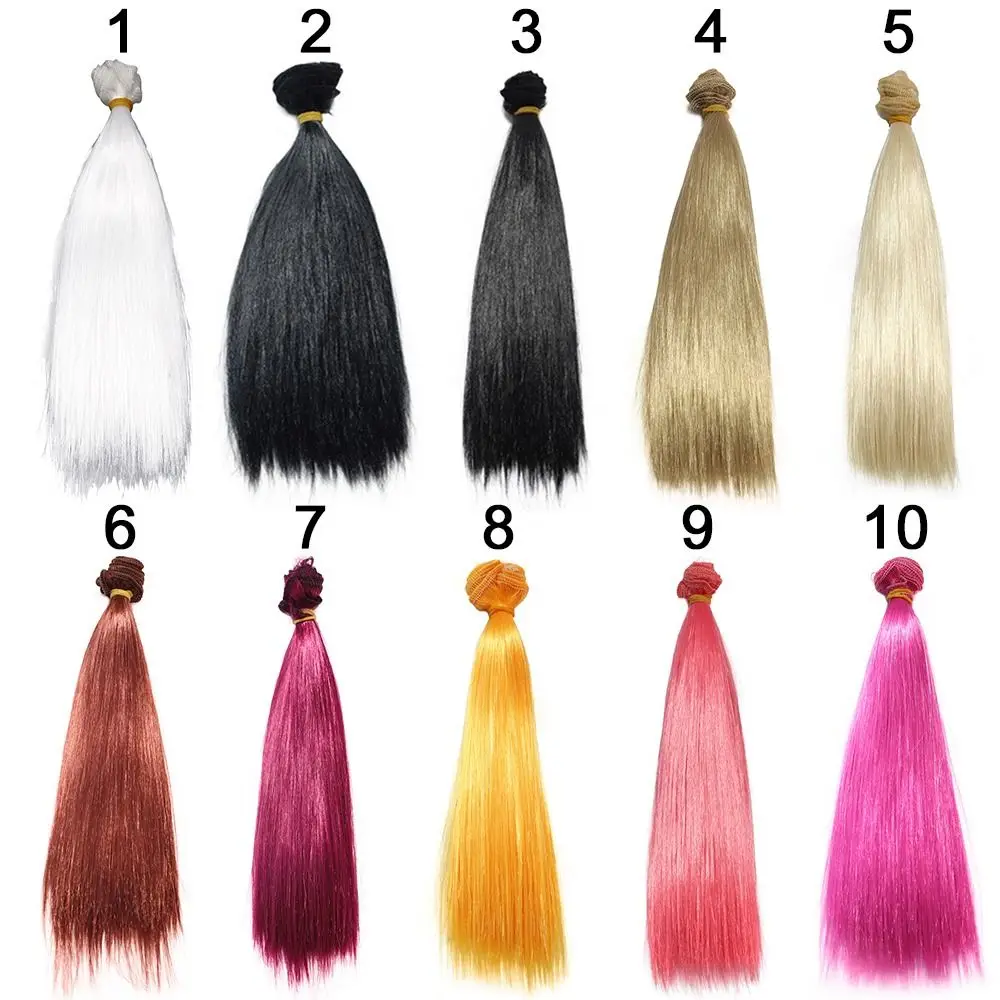 1 قطعة سلك درجة حرارة عالية الجودة 10 سنتيمتر شعر مستعار الباروكات DIY بها بنفسك دمى اكسسوارات طويلة مستقيم