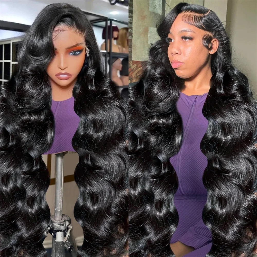 13x6 HD Transparent Body Wave Lace Front Human Hair Wigs For Women Brazilian 360 Full Lace Wigs 32 36 Inch 13x4 Lace Frontal Wig