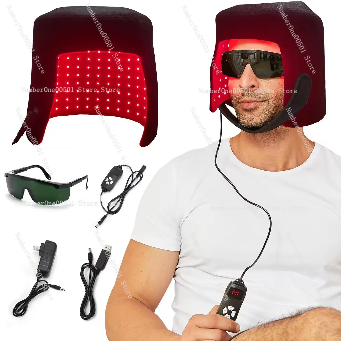 Red light therapy physiotherapy cap 660 red light 850 near infrared anti-loss hair care portable hat