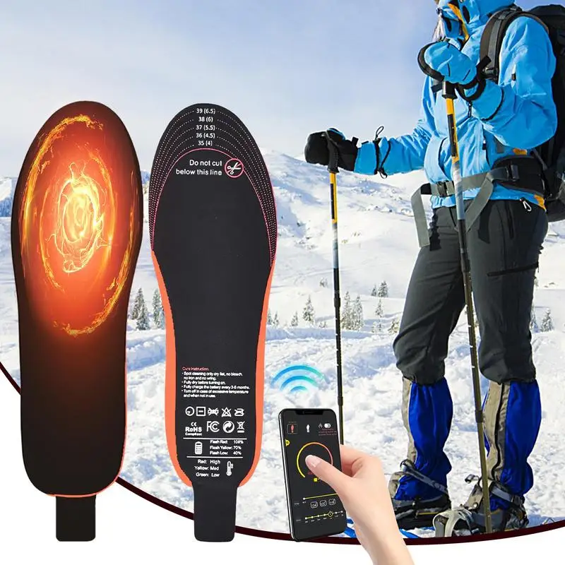 

Winter USB Heated Insoles with 3000Mah Battery Wireless Temperature Adjustment Electric Foot Thermal Pad For Men Women