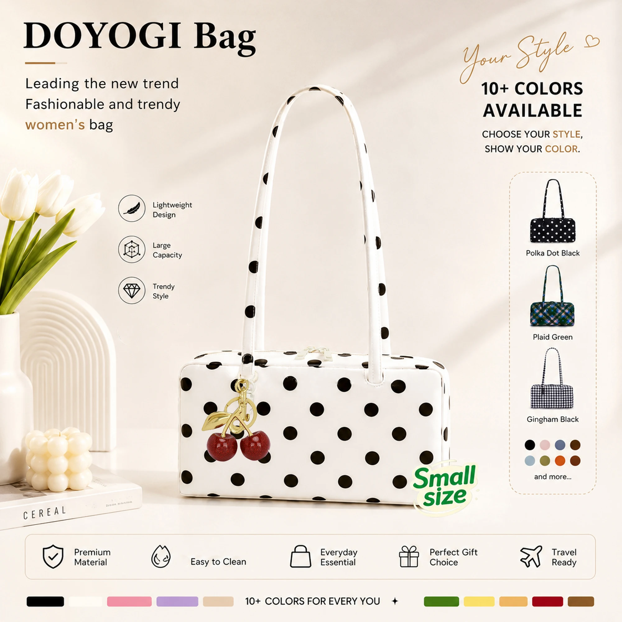 Nylon Bowler Bag, Top Handle Tote Bag with Key Leash, Casual Large Commuter Work Bag, Fashionable Shoulder Handbag with Pendant