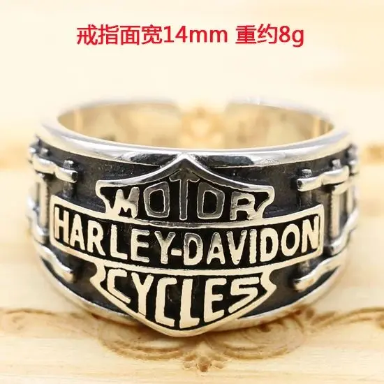 

925 Sterling Silver Retro Motorcycle Chain Thai Silver Ring Personalized Trendy European and American Motorcycle Race Knight Rin