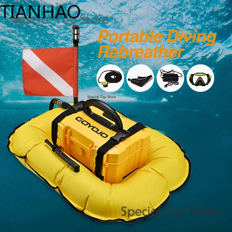 Diving Ventilator Tankless System Waterproof Portable Support for Up to 10 Meters Depth and 3 Hours Underwater Snorkeling in