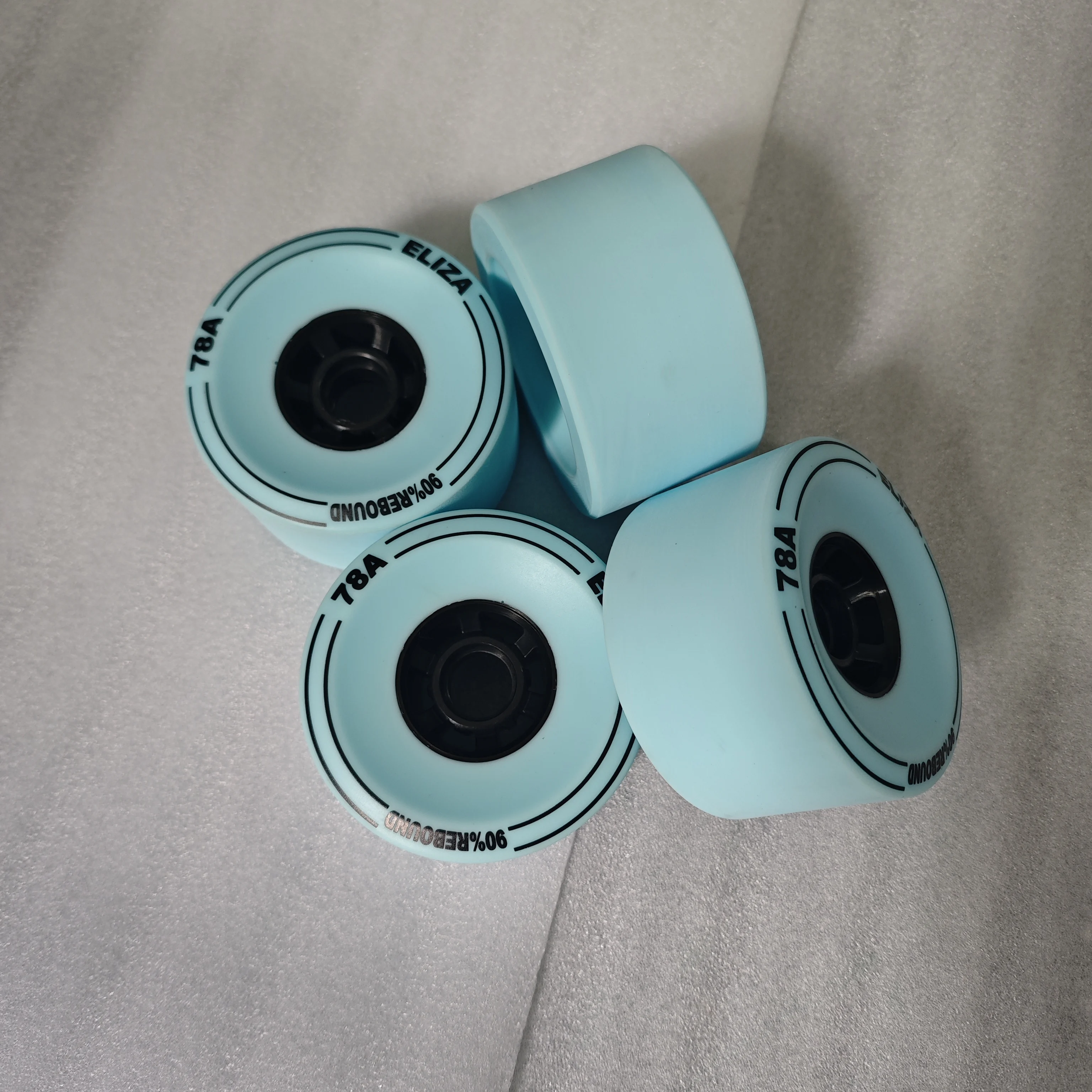 ELIZA Longboard Skateboardwielen 100*56mm SHR78A, 90% Rebound Elektrische Longboardwielen Stoned Surface Zwart Geel en Wit