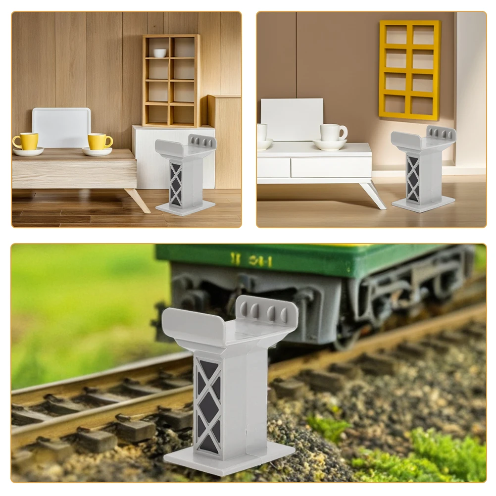 12pcs 12 Pieces Train Track Accessories Elevated Bridge Pier Plastic Supports Railway Tracks Block Compatible Fits Major Brands