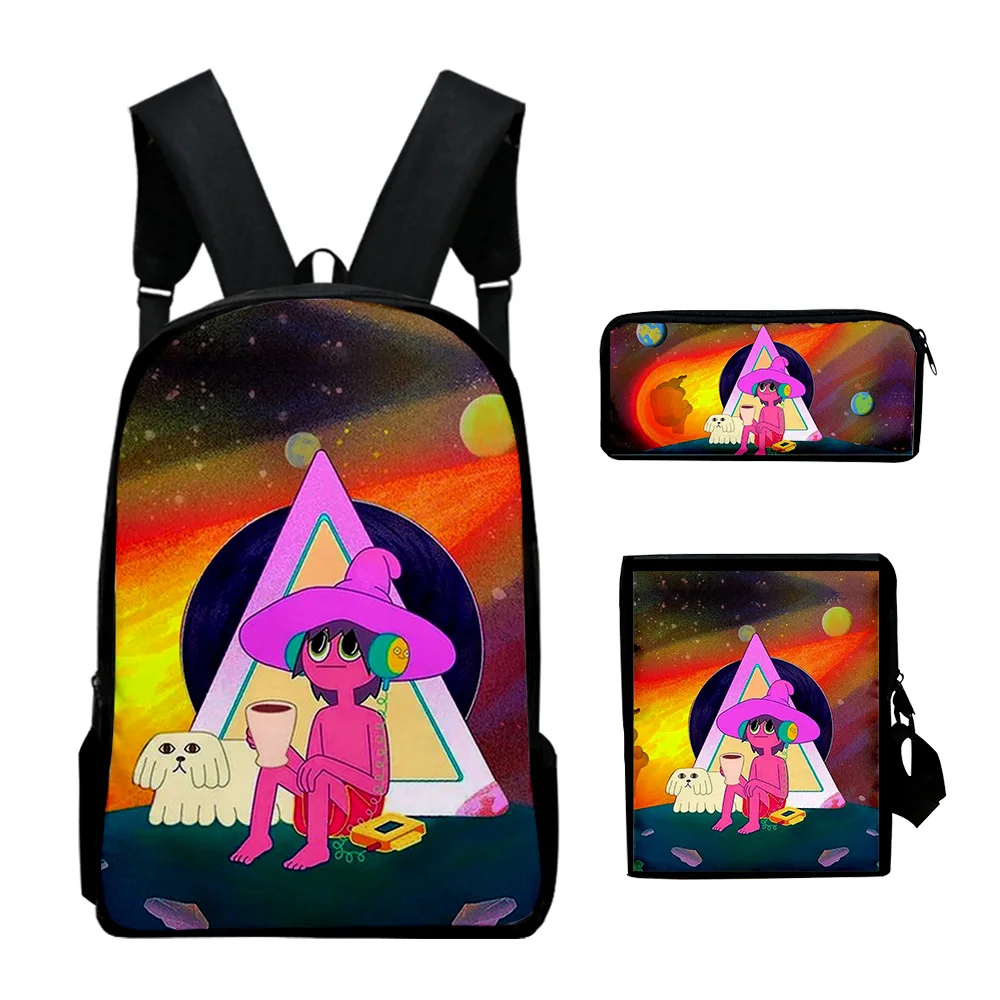 Harajuku Youthful The Midnight Gospel 3D Print 3pcs/Set Student Travel bags Laptop Daypack Backpack Shoulder Bag Pencil Case
