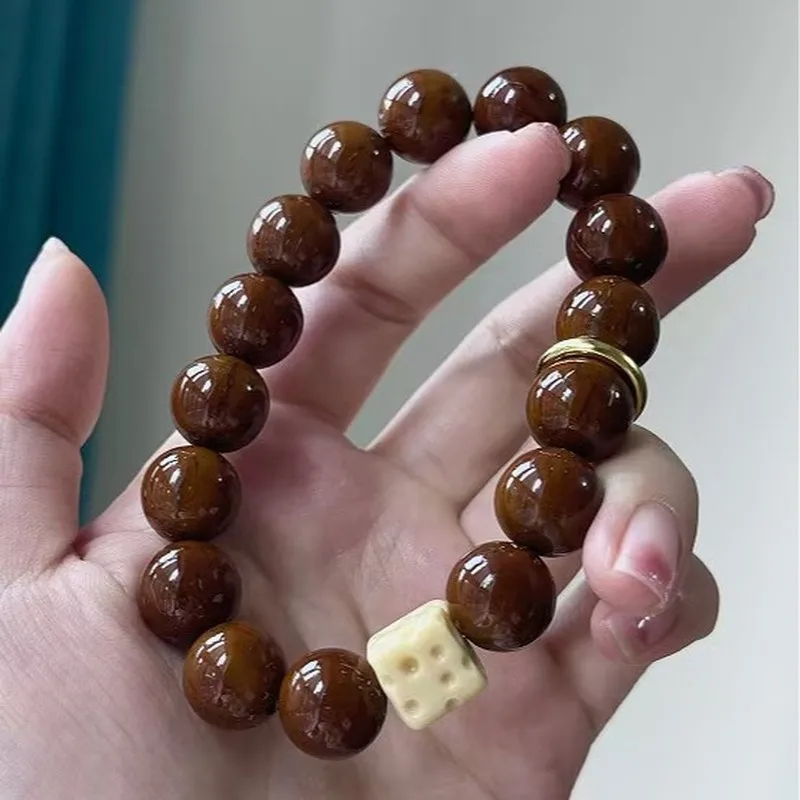 Purple gold mouse light bead bodhi beads, perfectly round, old material, soft to, bracelet