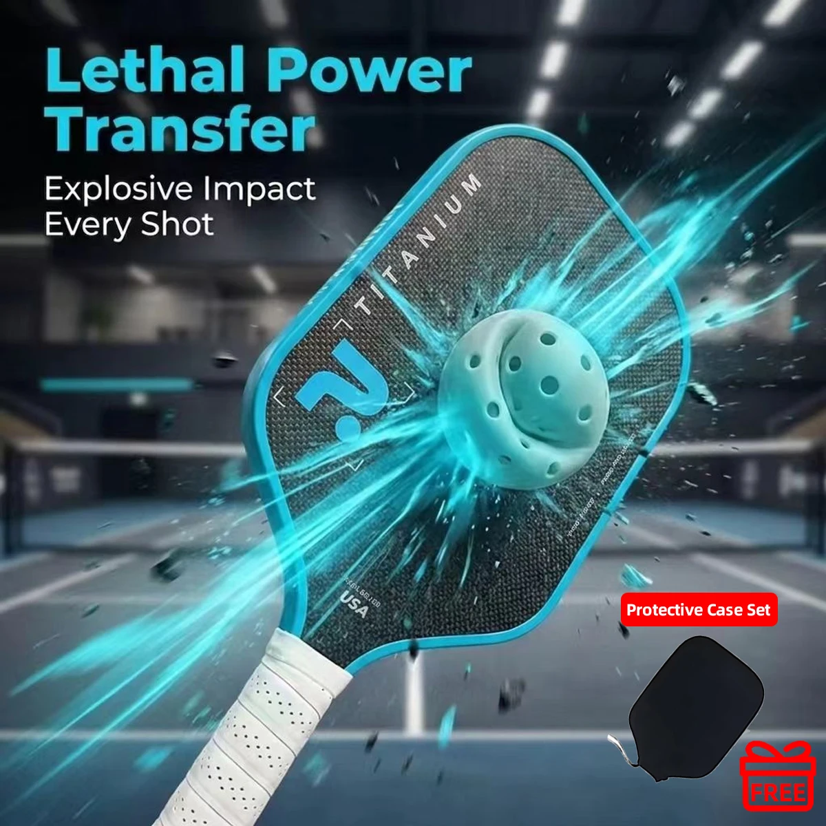 

T700 Carbon Fiber Pickleball Paddle USAPA Approved Textured PP Honeycomb Core Spin Power Indoor Outdoor Tournament Paddle