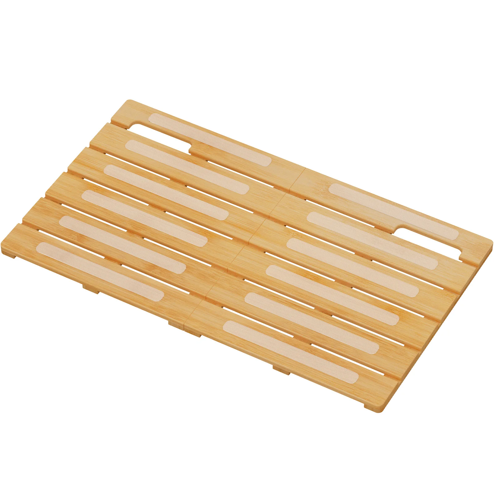 

Bamboo Bath Mat for Non Slip,21x14.2 inches Foldable Wooden Shower Mat, Waterproof Bamboo Floor Mat for Bathroom Sauna Spa Pool