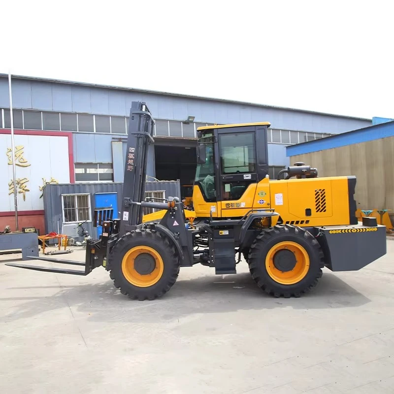 4WD Forklift For Poland With Pneumatic Tires And Oscillating Axles For Extreme Vibration And Unstable Ground Stability