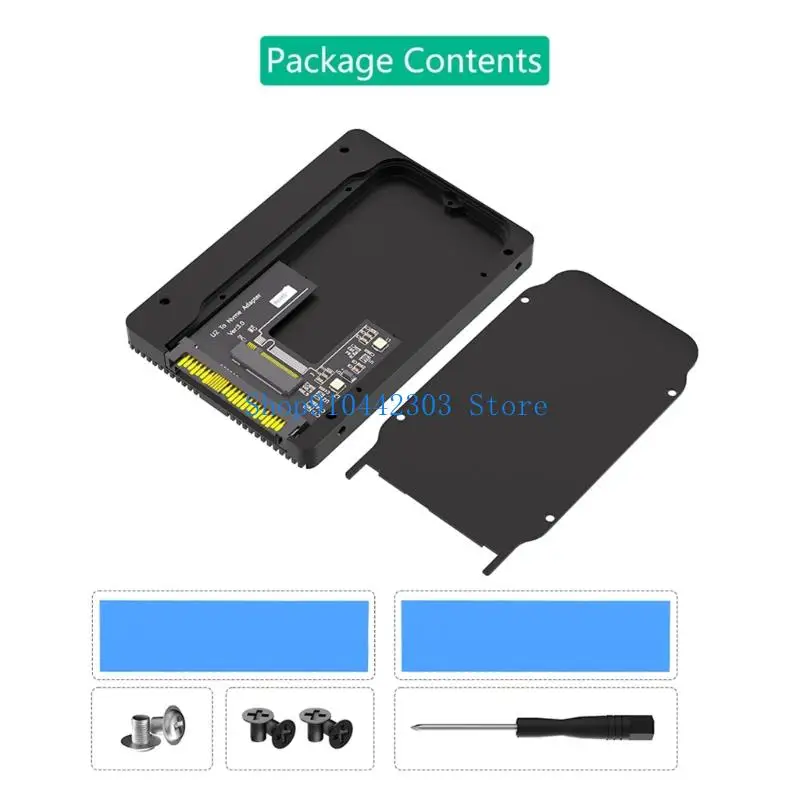 652F U.2 SFF 8639 to NVMe Adapter Enclosure Efficient Heat Disipation Aluminum Case for Universal Computer Connection