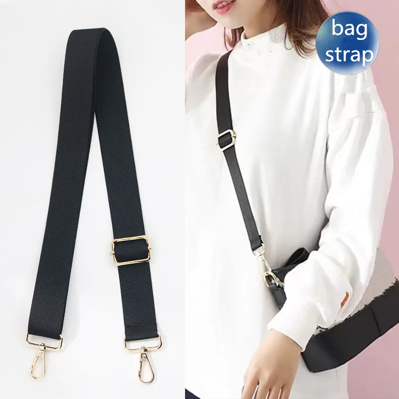 

130cm Nylon Bag Strap For Women Men Adjustable Shoulder Bag Belts Long Black Replacement Handles Bag Briefcase Bag Accessories