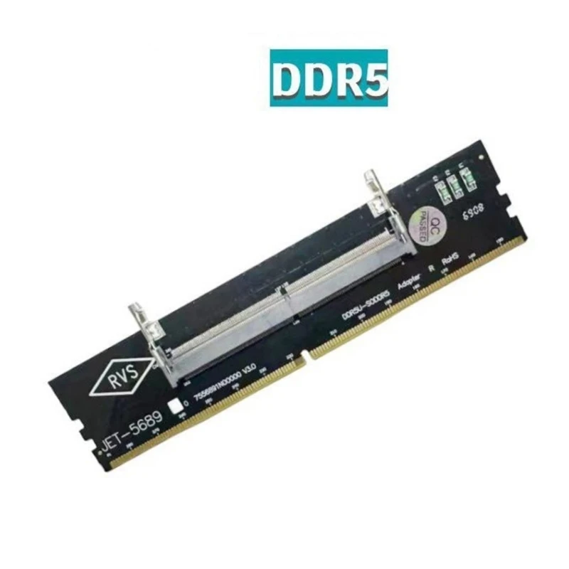 DN59 อัพเกรดแล็ปท็อป DDR5 หน่วยความจำ SO DDR5 UDIMM Desktop Adapter Card เครื่องทดสอบหน่วยความจำ SO DDR5 to DDR5 UDIMM Converter