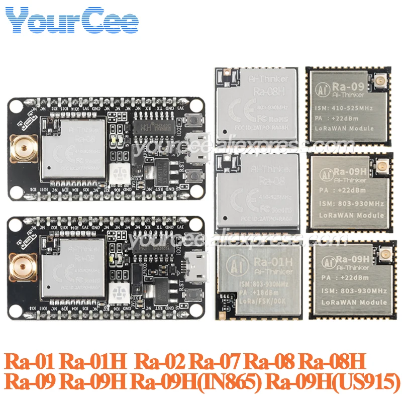 Ra-08 Ra-08H LoRaWAN บอร์ดพัฒนาโมดูล Ra-01 Ra-02 Ra-07 Ra-09 Ra-09H 410-525MHz 803-930MHz MCU อินเทอร์เฟซ SMA