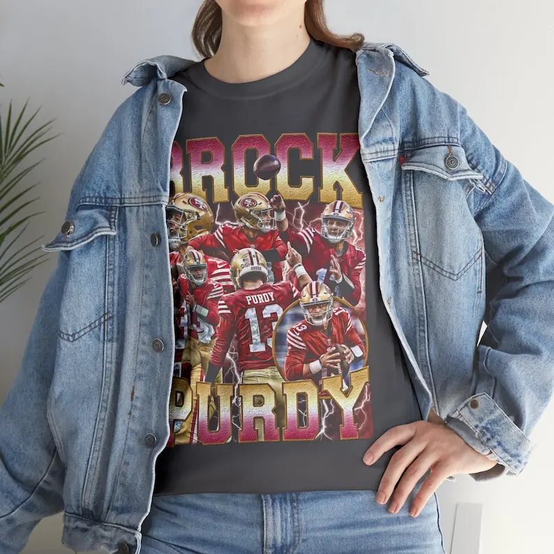 Brock Purdy 90s Vintage Bootleg Style Football TShirt - Brock Purdy Vintage Sport Tee Retro American Football Gifts Tshirt