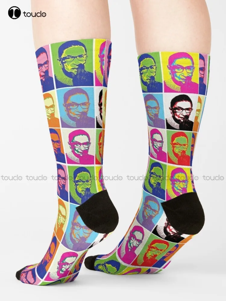 

Notorious Rbg - Pop Art Blast Socks Winter Socks Personalized Custom 360° Digital Print Gift Harajuku Street Skateboard Socks