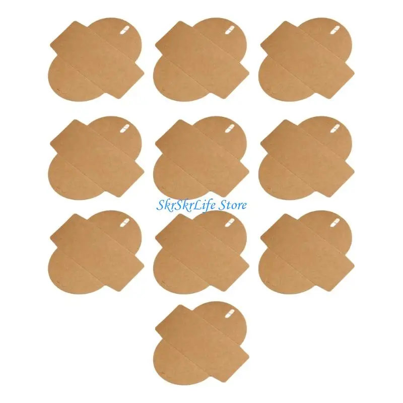 

E65E 10/50Pcs 4x6 Inch Brown Papers Paper String Business Envelope Latches Closure Design Heart Clasps Cardboard Envelope Set