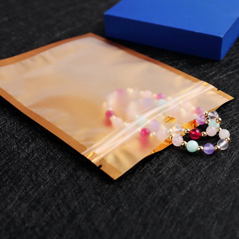 20-50 Stück/Lot Goldene Aluminiumfolien-Ziplock-Beutel, Umgekehrte Silberfarbe, Mehrfachgrößen, Wiederverschließbare Aufbewahrungsbeutel für Ornamente, Süßigkeiten und Geschenkverpackungen – Detail 5